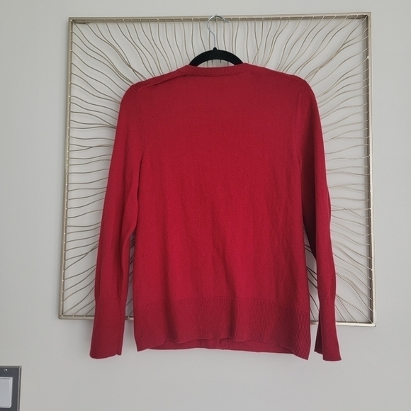 Eddie Bauer Button Up Crewneck Christine Red Cardigan Sweater Size Small - Picture 6 of 11